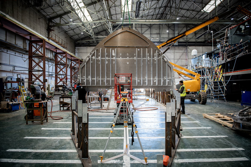 The Arksen 85 “Project Ocean” at the Wight Shipyard.