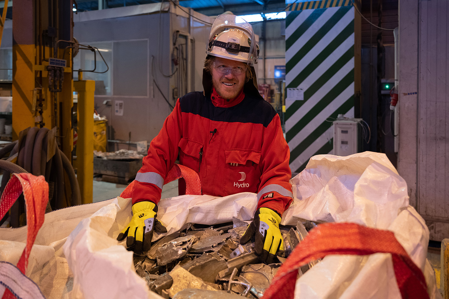 a man in a red jacket
