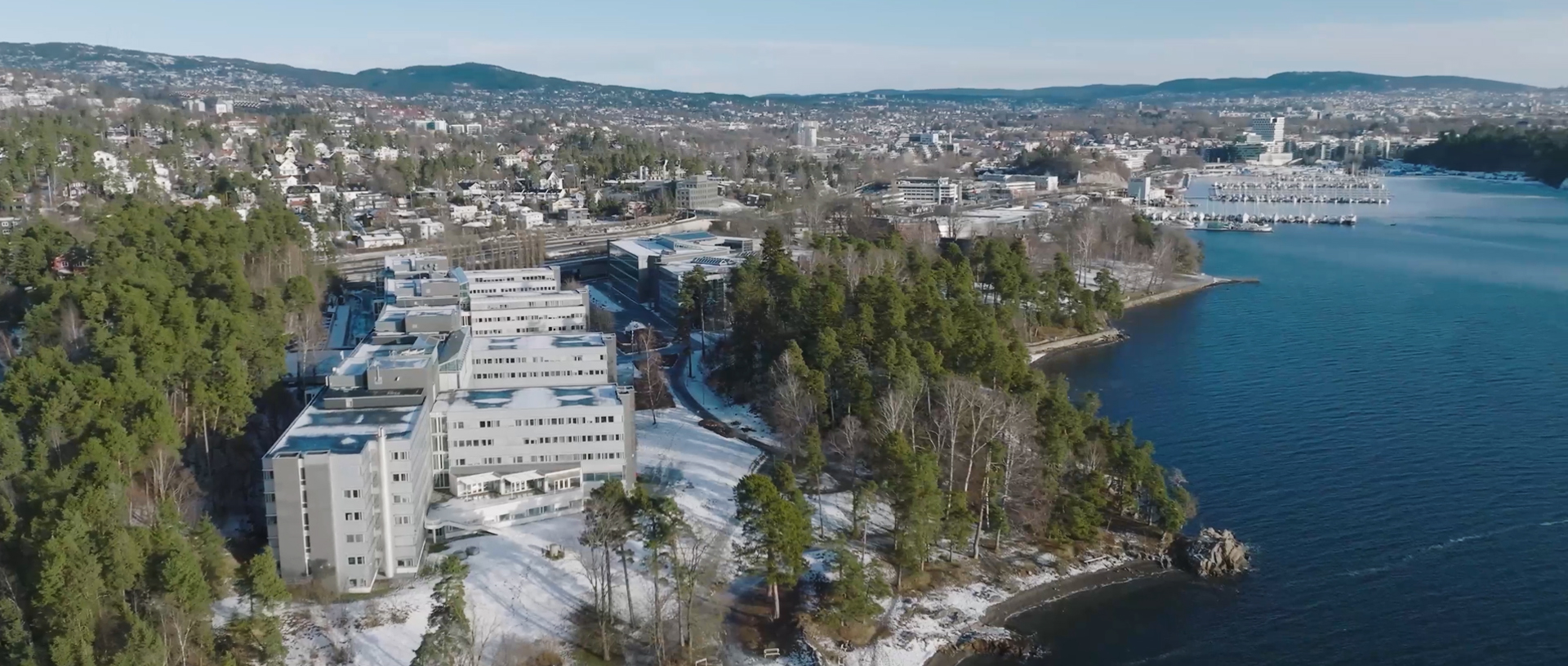 a city next to a body of water